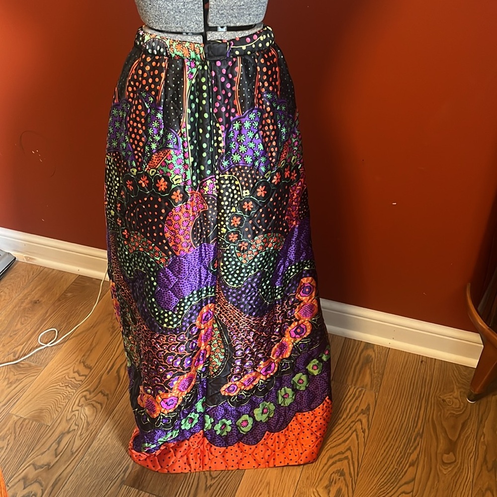 magical polyester quilted maxi skirt halloween, hawaiian, festival, gogo, boho!